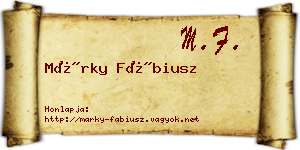 Márky Fábiusz névjegykártya